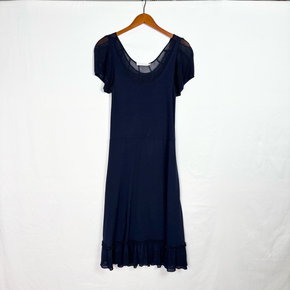 Anne Fontaine Dresses & Skirts - Anne Fontaine Midi Knit Short Sleeve Dress Navy Blue Size EUR 40/US‎ 8